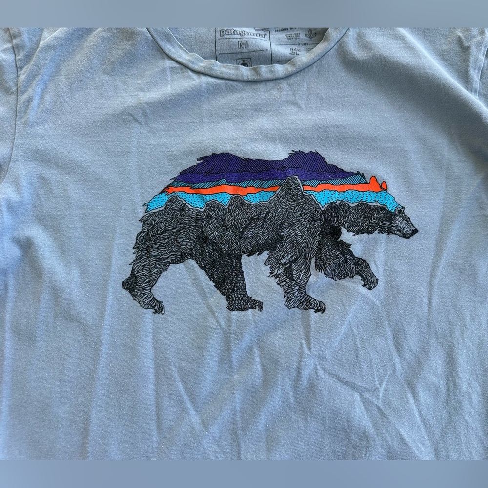 Patagonia Crewneck T-Shirt in Faded Blue - Picture 3 of 10